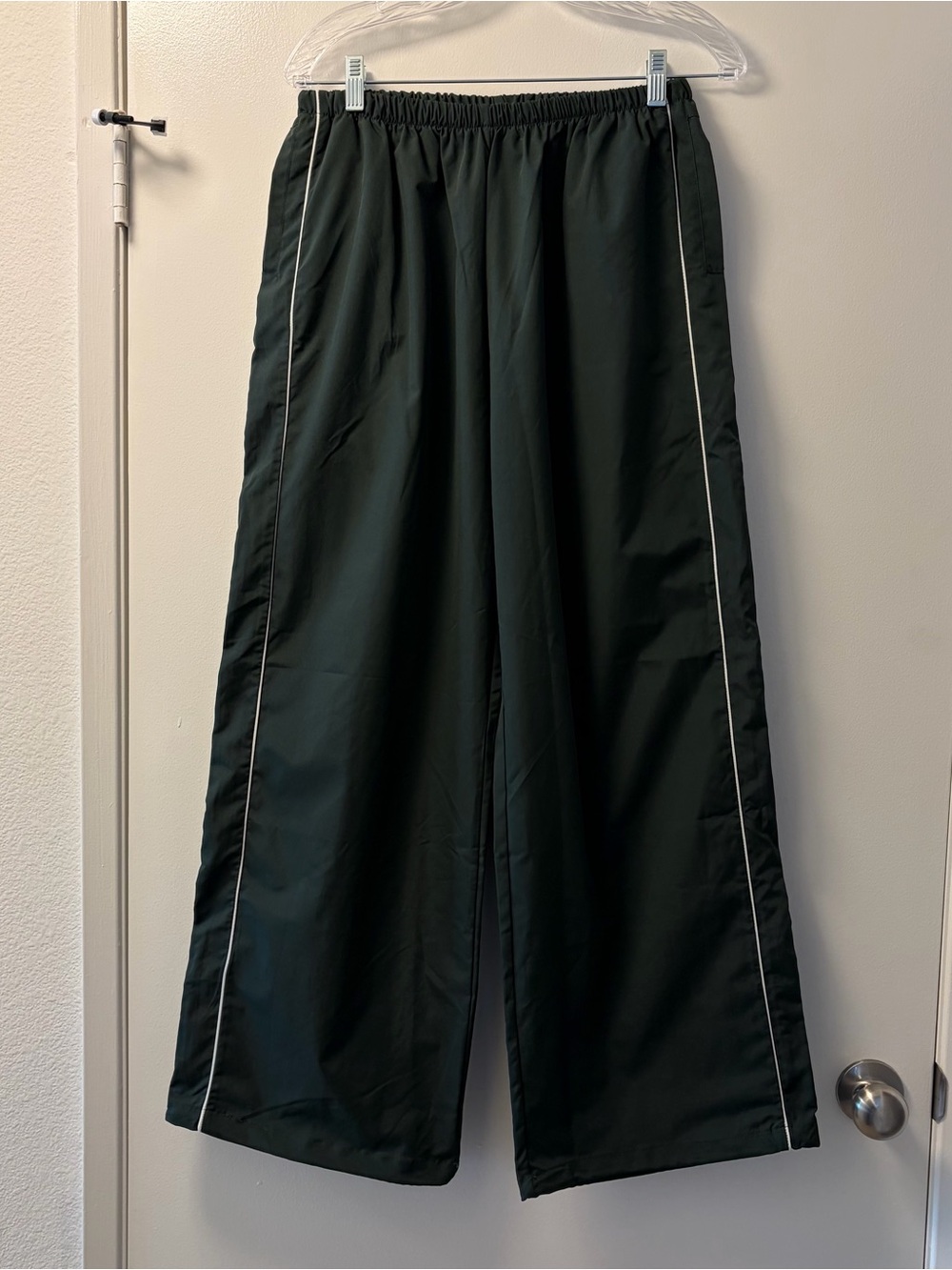 Green Wide Leg Track Pants